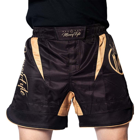 MoneyFyte Mid-Thigh Shorts Black/Gold